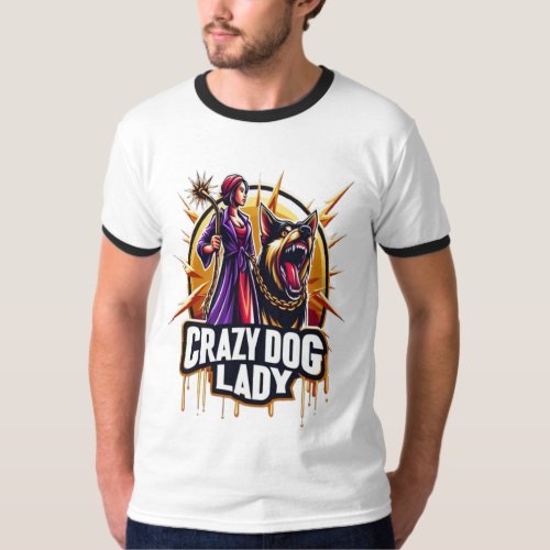 Crazy Dog Lady With Her Fierce Guard Dog T_Shirt