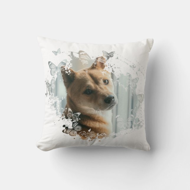 Crazy Dog Throw Pillow (Front)