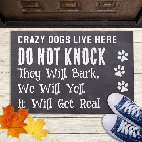 Crazy Dogs Live Here Funny Pet Dog Lover Doormat