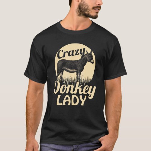 Crazy Donkey Lady Female Donker Women 1 T_Shirt