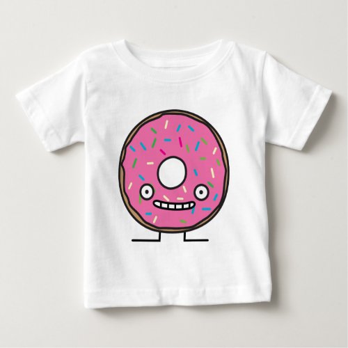 Crazy Donut with Sprinkles pink icing sweet desser Baby T_Shirt
