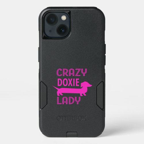 Crazy Doxie Lady Funny Dachshund Mama iPhone 13 Case