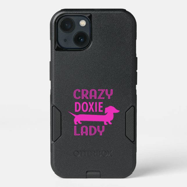 Crazy Doxie Lady Funny Dachshund Mama Otterbox iPhone Case (Back)