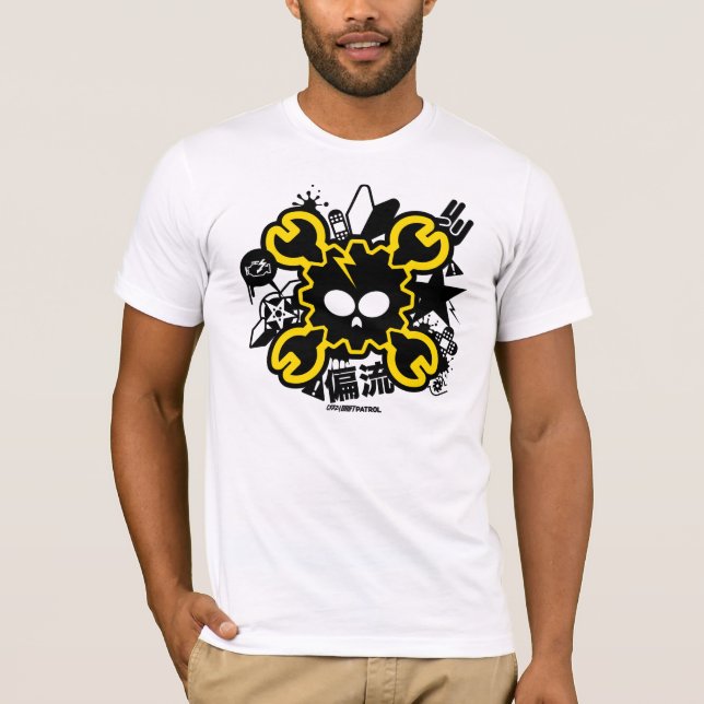 Crazy Drift Patrol - Drift Skull (yellow) Tshirt (Front)