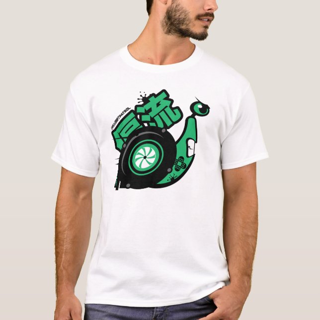 Crazy Drift Patrol - Turbo Snail (green) T-Shirt (Front)