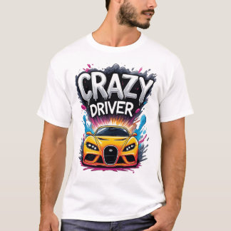 Crazy Driver: Vibrant Graffiti Art T-Shirt