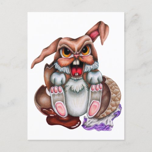 Crazy Easter Bunny Postcard