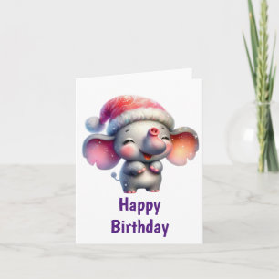 Crazy Elephant Birthday Card