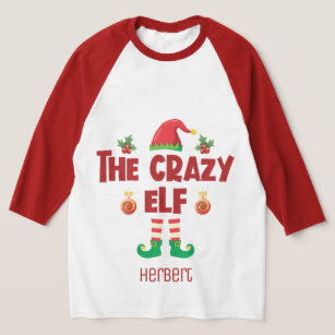 Crazy elf family matching christmas outfit name T-Shirt