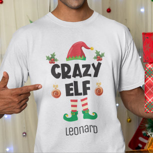 Crazy elf family matching christmas outfit name T-Shirt