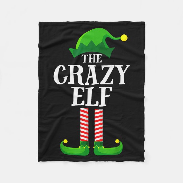 Crazy Elf Matching Family Group Christmas Party Py Fleece Blanket (Front)
