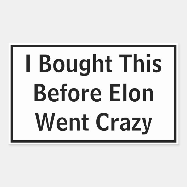 Crazy Elon Sticker for Tesla (Front)