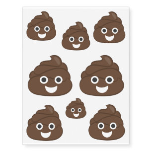 Crazy Emoji Poop Temporary Tattoos