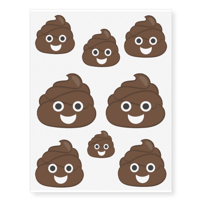 Crazy Emoji Poop Temporary Tattoos (Front)