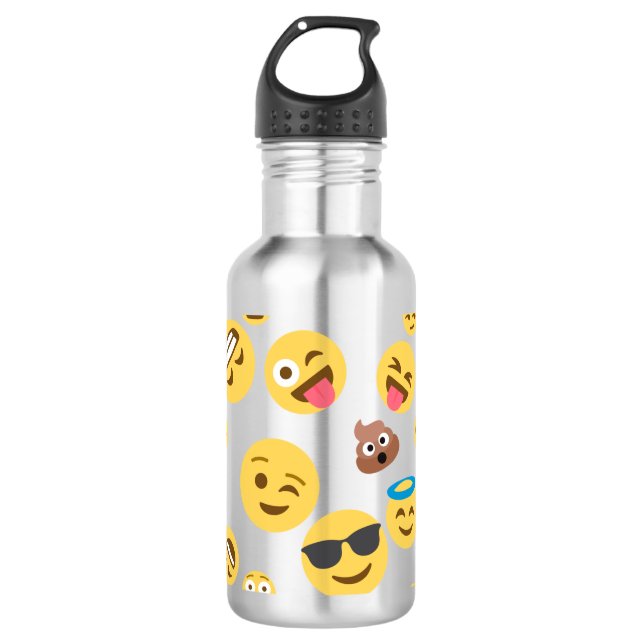 Crazy Emojis Water Bottle (Front)