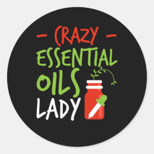 Crazy Essential Oils Lady Essential Oils Lady Classic Round Sticker