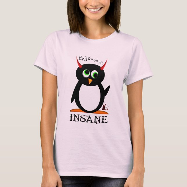 Crazy Evil Penguin T-Shirt (Front)