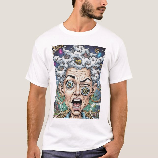 Crazy Expression Caricature T-Shirt – Unique & Bol (Front)