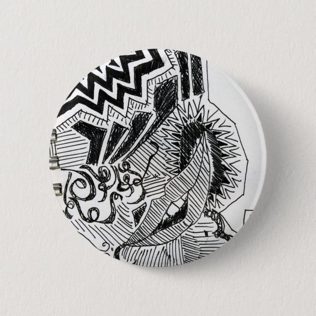 crazy eye pinback button (Front)