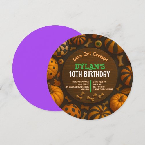 CRAZY EYEBALLS Halloween Birthday Party Invitation