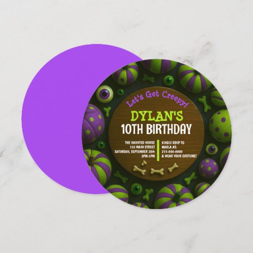 CRAZY EYEBALLS Halloween Birthday Party Invitation
