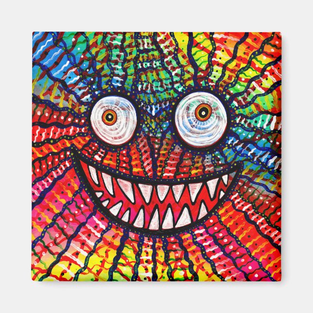 Crazy Eyes Colorful Monster Smile Magnet (Front)