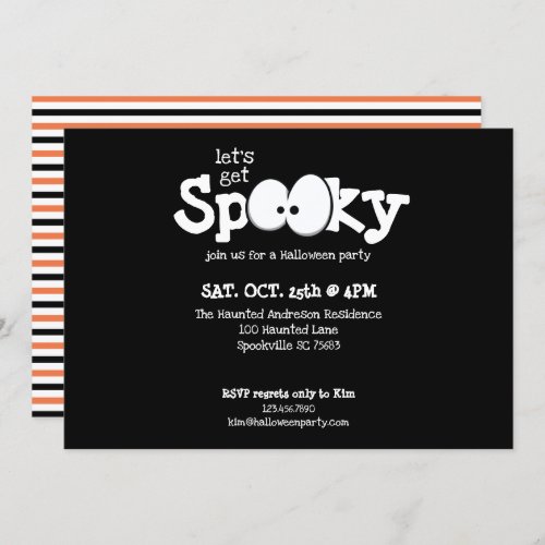 Crazy Eyes Lets Get Spooky Halloween Party Invitation
