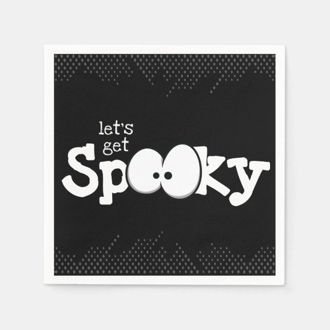 Crazy Eyes Let's Get Spooky Halloween Party Napkins (Front)