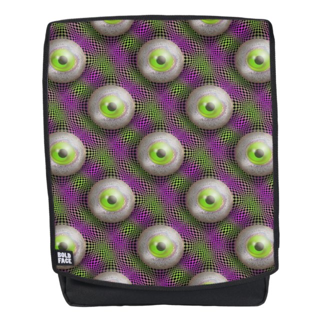 Crazy Eyes Planet M13 Graphic Print Backpack (Front)