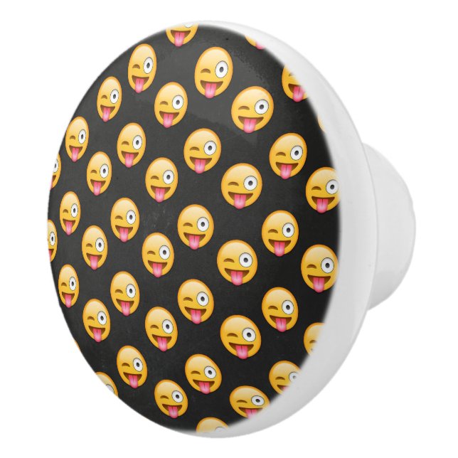 Crazy Face Emoji Ceramic Knob (Right)