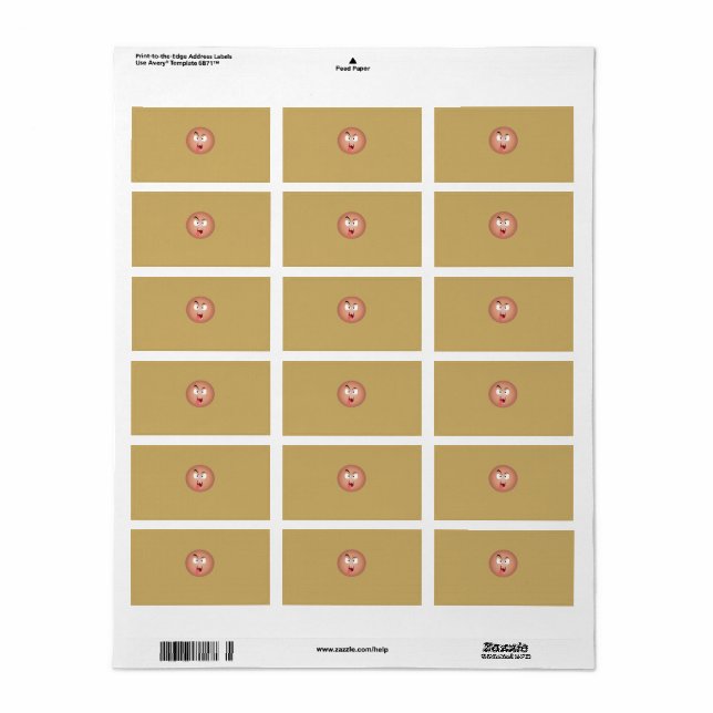 Crazy Face Labels (Full Sheet)