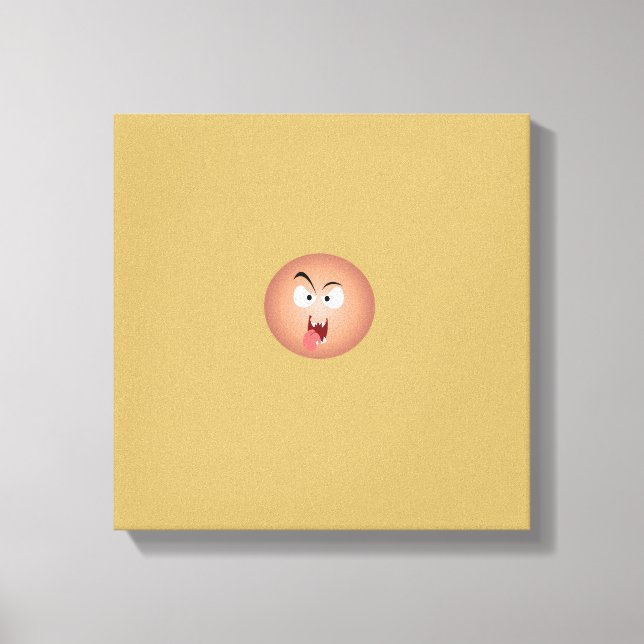 Crazy Face Wrapped Canvas Print (Front)