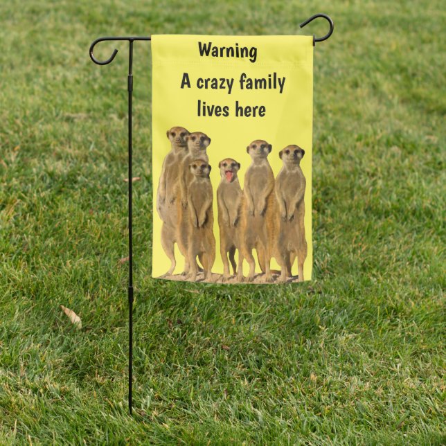 Crazy Family Meerkat  Garden Flag (In SItu)