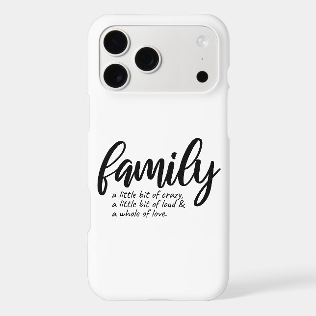 CRAZY FAMILY QUOTE  iPhone CASE (Back)