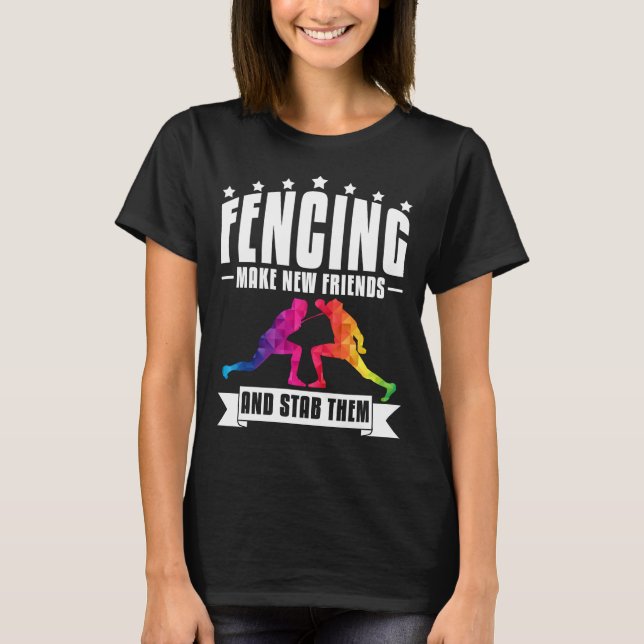 Crazy Fencing Enthusiast Funny Fencer T-Shirt (Front)