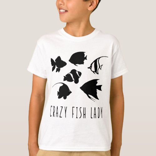 Crazy Fish Lady fish mom aquarium pet fish T_Shirt