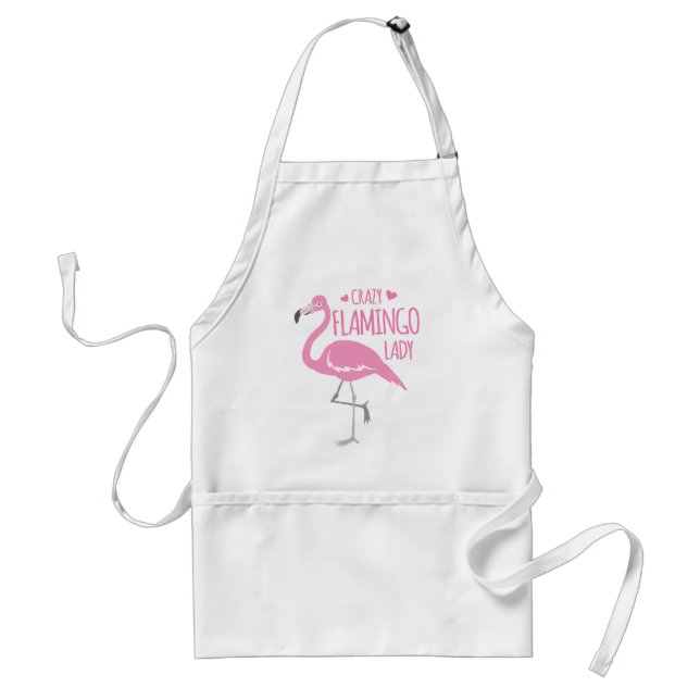 Crazy Flamingo lady Adult Apron (Front)