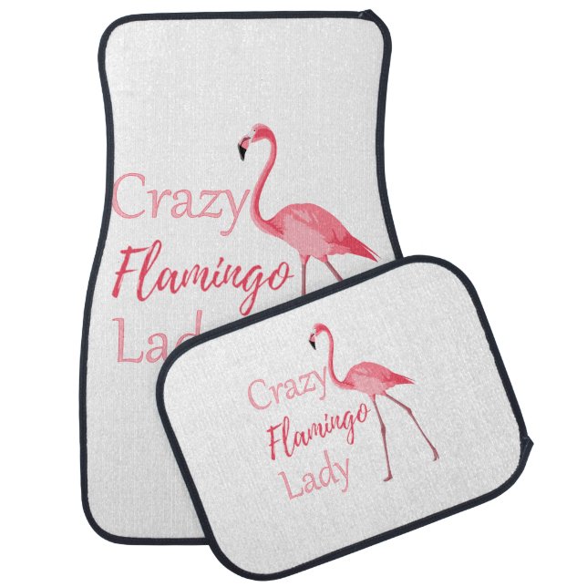 Crazy Flamingo Lady Funny Flamingo Car Floor Mat (Set)