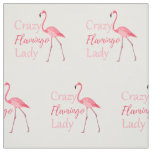 Crazy Flamingo Lady Funny Flamingo Fabric