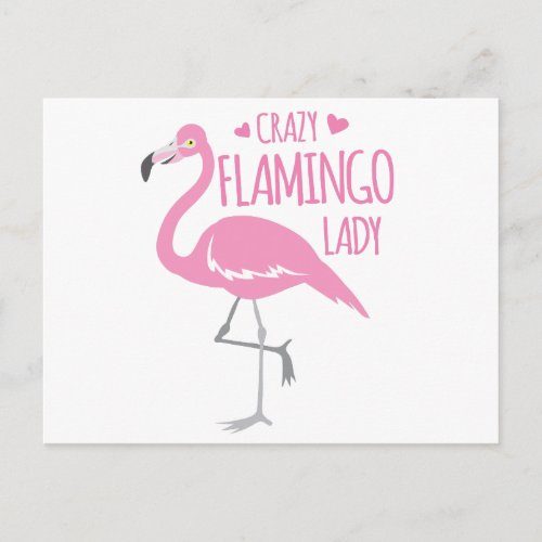 Crazy Flamingo lady Postcard