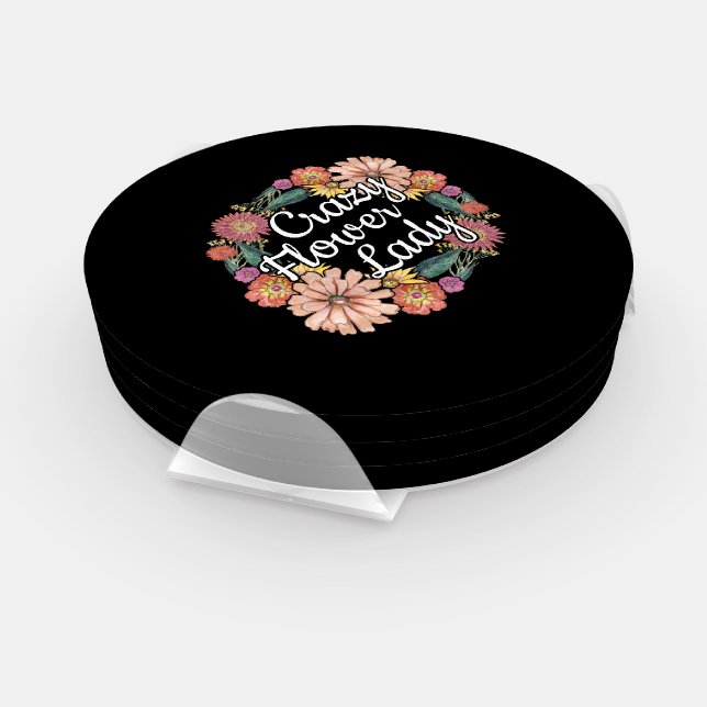 Crazy Flower Lady - Zinnia Gardener Coaster Set (Set)