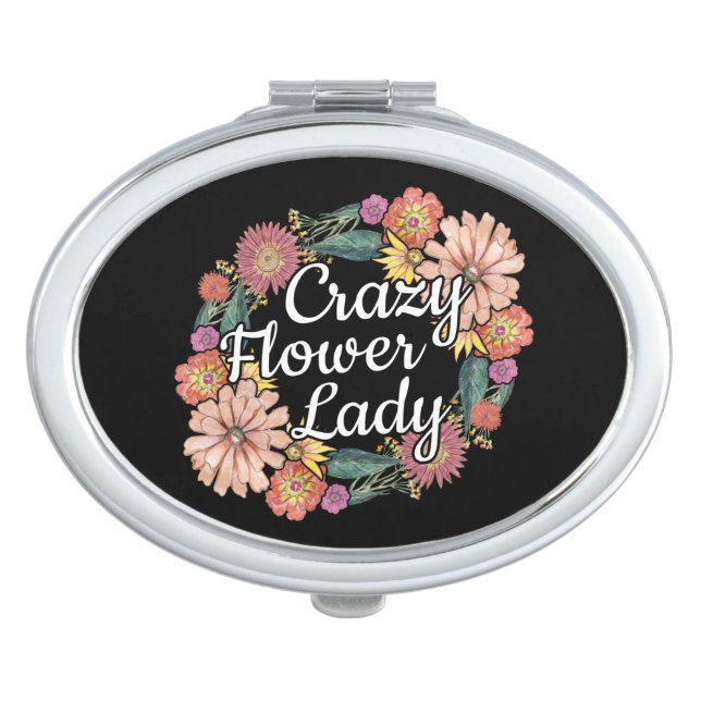 Crazy Flower Lady - Zinnia Gardener Compact Mirror (Front)