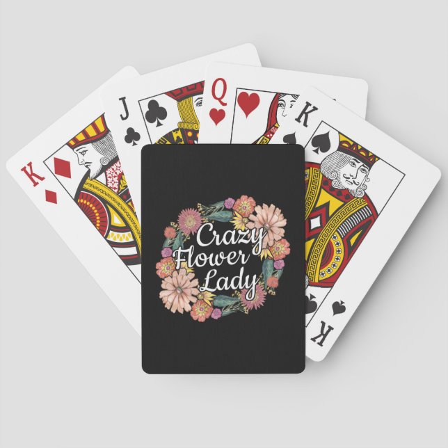 Crazy Flower Lady - Zinnia Gardener Poker Cards (Back)