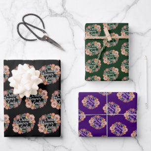 Crazy Flower Lady - Zinnia Gardener Wrapping Paper Sheets