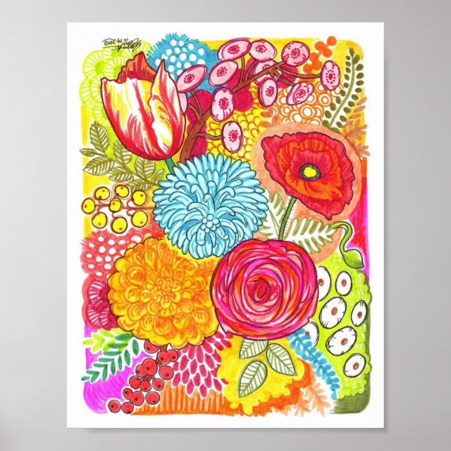 Crazy Flowers Poster (Front)
