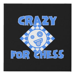 Crazy for chess faux canvas print