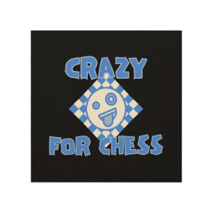 Crazy for chess wood wall art