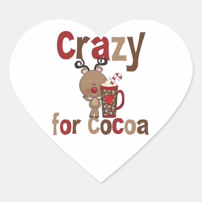Crazy For Cocoa Heart Sticker (Front)