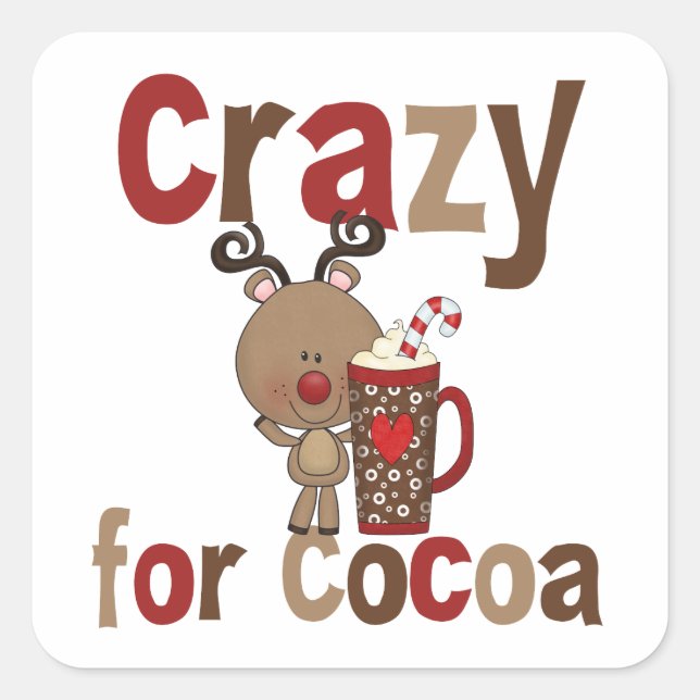 Crazy For Cocoa Square Sticker (Front)