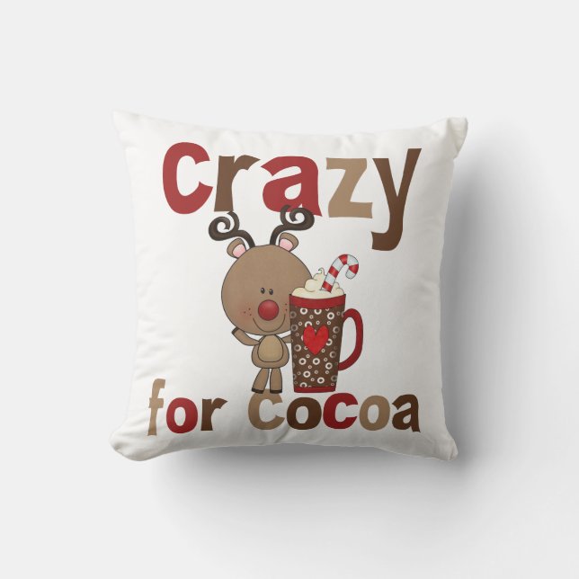 Crazy For Cocoa Throw Pillow (Front)